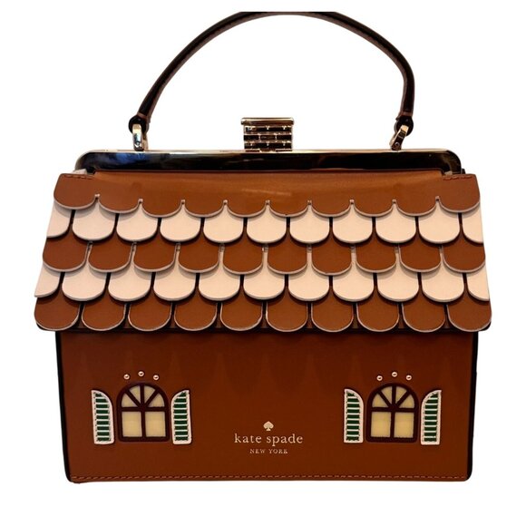 NEW Rare Kate Spade Gingerbread House Crossbody Satchel Limited Edition K9373 No - Picture 2 of 16